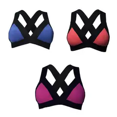 ALMA FIT - Top Brasier Deportivo Elástico Pack de 3