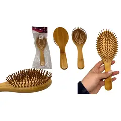 MAZUGI - Cepillo De Bambú ovalado Para Cabello Cerdas En Bambú Peine