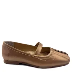 GENERICO - Baleta en cuero dorado para mujer