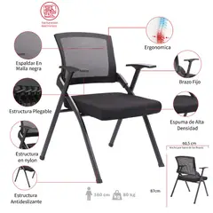 MUEBLESYA - Silla Interlocutora Prado Ergonómica Estructura Negra