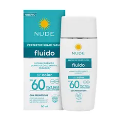 NUDE - Fluido Protector Solar Facial Sin Color 60spf