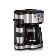 HAMILTON BEACH - Cafetera programable de 2 vías, negra