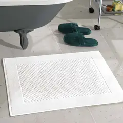 DOHLER - Tapete en toalla para baño Prime 100% algodón Blanco