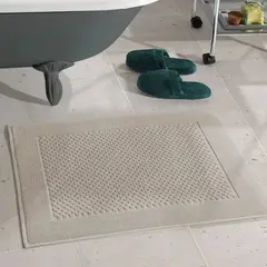 DOHLER - Tapete en toalla para baño Prime 100% algodón Caqui