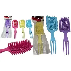 MAZUGI - Cepillo cuadrado tipo esqueleto curly para peinados plástico