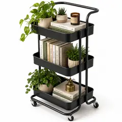 ONE PIXEL - Carrito Organizador Auxiliar 3 Niveles 360° Grados Multifuncional