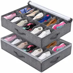 ONE PIXEL - Organizador De Zapatos Debajo La Cama Para 12 Pares Zapatos