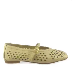 GENERICO - Baleta moderna en color amarillo mantequilla para mujer en cuero