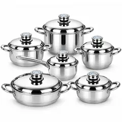 ONE PIXEL - Bateria De Ollas 12 Piezas Con Tapas Utensilios De Cocina Modernas