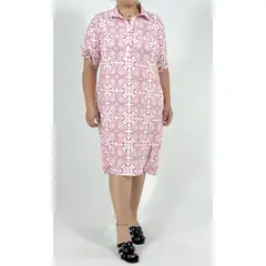 L Y H - Vestido Para Mujer Manga Corta Rosa Marca L&H Ref 1Y617018