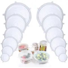 ONE PIXEL - Set 12 Tapas De Silicona Reutilizables Almacenadora Alimentos