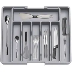 ONE PIXEL - Organizador De Cucharas Cuchillos Expandible Y Ajustable Gris