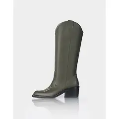 STIVALI - Bota Texana Bravia Verde Oliva