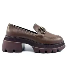 GENERICO - Mocasín para mujer en cuero café