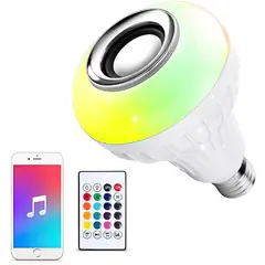 COLME TECHNOLOGY HOME - Parlante Bombillo Bluetooth Con Altavoz Luz LED RGB Control Remoto