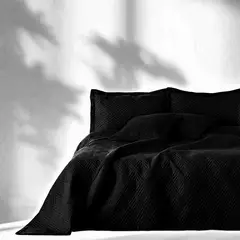 GENERICO - COLCHA KING 280*240 mts. COLOR NEGRO REVÈS GRIS + DOS FUNDAS
