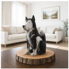 GENERICO - Perro Decorativo Husky Siberiano En Cartón