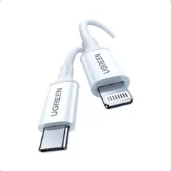 UGREEN - Cable Liso C a Lightning 2M Blanco