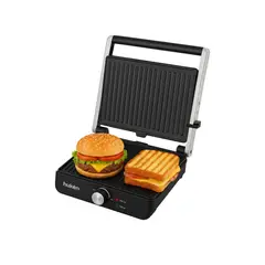 HUANGER - Sanduchera Panini Gourmet 2 en 1 Parrilla Acero Inoxidable XL DUAL