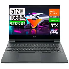 HP - VICTUS AMD RYZEN 7-7445HS RTX 3050 6GB SSD 512GB RAM 16GB LED 15,6" FHD 144Hz