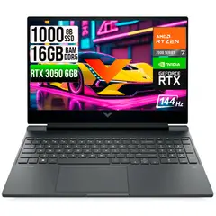 HP - VICTUS AMD RYZEN 7-7445HS RTX 3050 6GB SSD 1TB RAM 16GB LED 15,6" FHD 144Hz