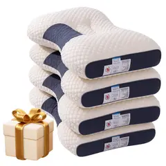 TECNOHOGAR JS - Almohada Ortopédica Cojin Cervical Descanso Pack 4 + Regalo