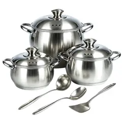 TECNOHOGAR JS - Bateria Cocina Juego Ollas Acero Quirurgico 369l Swisshome