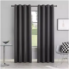 ONE PIXEL - Combo Cortinas Blackout Anti Luz 2 Paños 140x225 100% Oscura - Negra