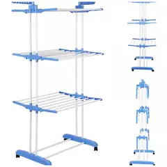 ONE PIXEL - Tendedero De Ropa Plegable Vertical Compacto Con Ruedas