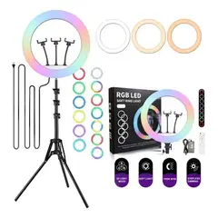 GENERICO - Aro De Luz 45 Cm Rgb Led Trípode Profesional Control Remoto