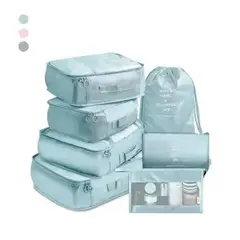 ONE PIXEL - Set Organizador De Viaje 7 Pcs Almacenador Ropa Azul