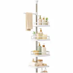 ONE PIXEL - Organizador De Ducha Esquinero Con 4 Soportes Retráctil Ajustable