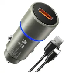 DANKI - Cargador Auto 18W Aluminio Resistente Cable USB Tipo C Carga Telefonos