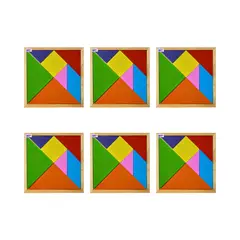 GENERICO - Juego Tangram Didáctico Educativo Madera Set X 6 Unidades