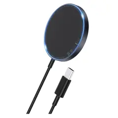 DANKI - Cargador Inalambrico Magnetico 15W Cable Tipo C Compacto Aluminio ABS