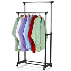 ONE PIXEL - Tendedero De Ropa Doble Organizador Multiusos Con Ruedas Perchero