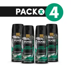 AXE - Pack 4 Desodorantes Aerosol Green Geranium