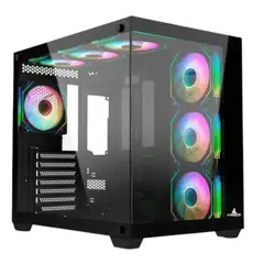 ICEBERG - Chasis Gamer Crystal Cube S Negro + 6 Fans