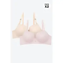 LILI PINK - Brasier copa "c" tipo 3/4 paquete x2 en microfibra