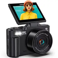 GENERICO - Camara Digital 5k 75mp Zoom 18x Pantalla Abatible Wifi