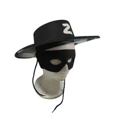 GENERICO - Sombrero Y Antifaz Para Disfraz De Hombre Zorro Halloween