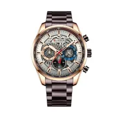 CURREN - Reloj 8391 Cronógrafo En Acero Marron Para Hombre