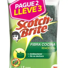 3M - Esponja Fibra Cocina P2LL3 Scotch Brite