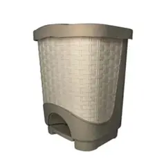 COLPLAST - Papelera Rattan Pedal 12 Litros Pistacho - Avellana