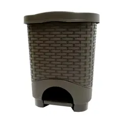 COLPLAST - Papelera Rattan Pedal 12 Litros Wengue