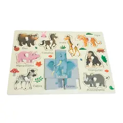 GENERICO - Juego Madera Rompecabeza Encastre Aprendizaje Logico Puzzle