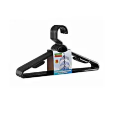 VANYPLAS - Gancho Para Ropa Plástico X 10 Negro