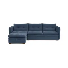 VENECIA - Sofa Cama en L Napoles 269x146x80 Con Baul Derecho Indigo