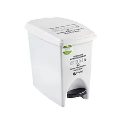 COLPLAST - Papelera Rectangular Pedal 12 Litros Blanca