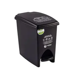 COLPLAST - Papelera Rectangular Pedal 12 Litros Negra